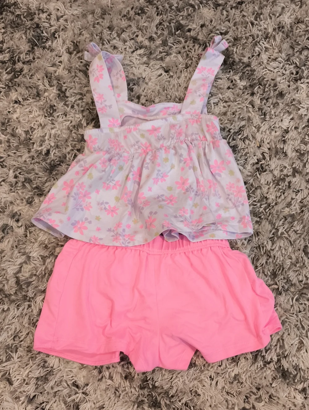 Little Lass 2T Girls Floral Tank Top & Pink Skort Set - Picture 4 of 4